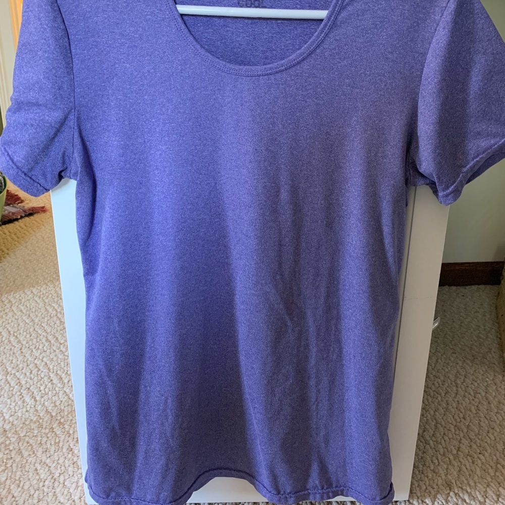 purple athletic shirt